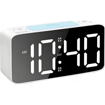 Budík ČITELNÝ LED BUDÍK JVD SB2020.4 S BAREVNÝM LED PODSVÍCENÍM USB RGB