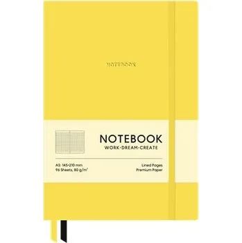 Zápisník Zápisník "Genius", Lemon, A5, čtverečkovaný, 96 l., tvrdé desky, SHKOLYARYK