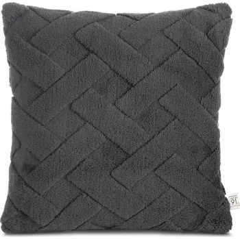 Povlak na dekorativní polštářek Dekorační povlak na polštář z mikrovlákna flano Design91 CARO 45x45 ocelový