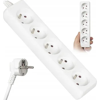 Napájecí kabel Prodlužovací Kabel přívod Libox 1,5 m, 5 ks, bílý