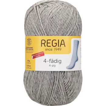 Příze Regia 4-Ply Uni 33 Šedý melír 210m/50g (Ponožková příze Regia Uni 4-Ply 33 Flanell Meliert)