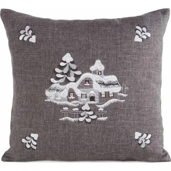 Povlečení Vánoční povlak na polštář Season 246 45x45 cm tmavě šedý