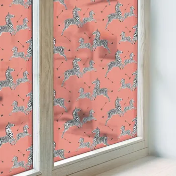 Polep vozidla Samolepka Fólie na Mléčné okno Ozdobná Samolepicí Zebra motiv 200x146