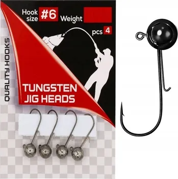 Rybářský háček Jaxon Wolframové jigové hlavičky Háček #10 1,8g 4 ks