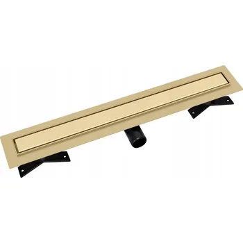 Odvodňovací žlab Zlatý lineární odtok Vogi Premium Duo 80 cm - nízký sifon Ø50 PVD