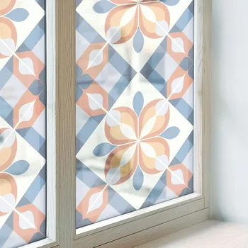 Polep vozidla Fólie na okna mléčná, samolepicí, dekorativní - barevná symetrie 50x146 cm