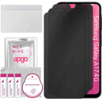 Pouzdro na mobilní telefon 3x Hybridní Sklo s Filtrem Soukromí pro Samsung Galaxy A17 4G, PRIVACY