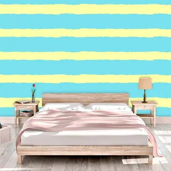 Tapeta Sablio Tapeta Modrožluté pruhy - 125x75 cm