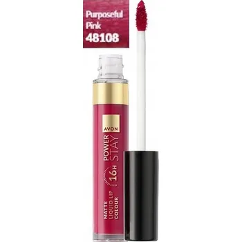 Rtěnka AVON Power Stay Matná tekutá rtěnka 16h – dlouhotrvající rtěnka ODSTÍN PURPOSEFUL PINK