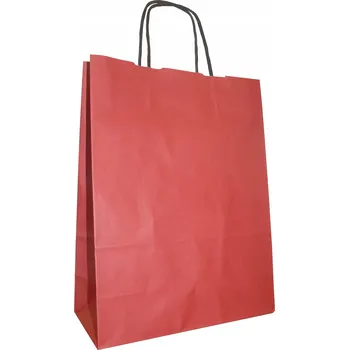 Papírová taška 32 x 12 x 41 cm, 50 ks, červená AWIH