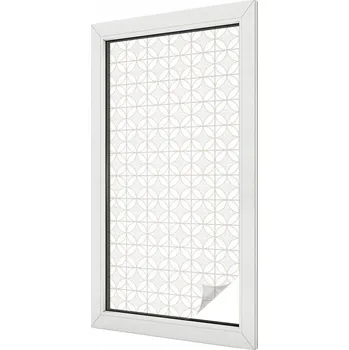 Okenní dekorace Fólie na okna mléčná, samolepicí, vzor diamant, 50x100 cm