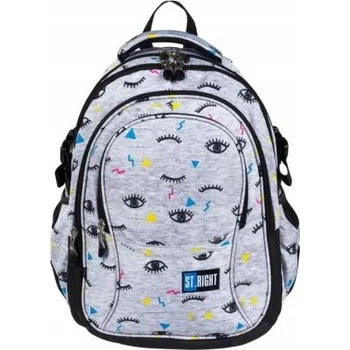 Školní batoh Školní batoh St.Right s více přihrádkami bílý, černý 23 l