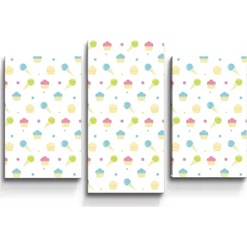 Obraz Sablio Obraz - 3-dílný Zmrzlinky s muffiny - 75x50 cm