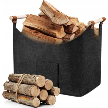 VELKÝ PLSTĚNÝ KOŠ NA DŘEVO ke KRBU s Uchyty - Taška na Dříví