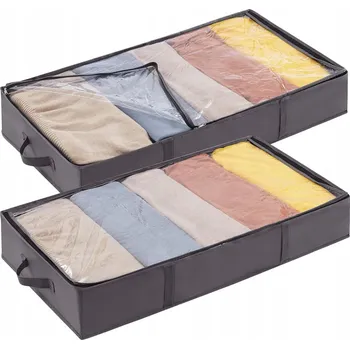 Úložný box 2x ORGANIZÉR NA OBLEČENÍ, POVLEČENÍ POD POSTEL DO SKŘÍNĚ SADA - PROSTORNÉ TAŠKY