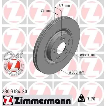 Brzdový kotouč Brzdový kotouč ZIMMERMANN 280.3184.20
