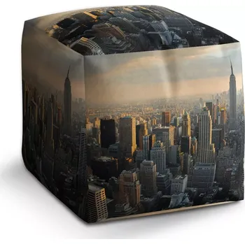 Taburet Sablio Taburet Cube New York Skyline: 40x40x40 cm