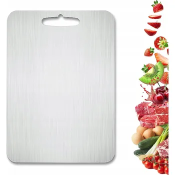 Kuchyňské prkénko PRKÉNKO NA KRÁJENÍ 34X23CM OBOUSTRANNÉ NEREZOVÁ OCEL PRKÉNKO NA KRÁJENÍ MASA
