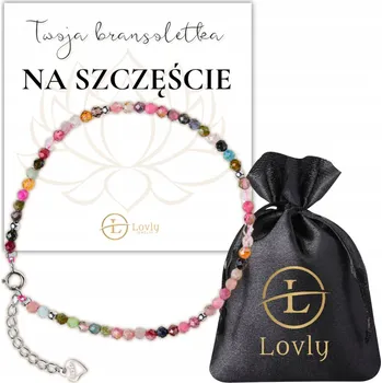 Náramek Náramek pro štěstí TURMALÍN barevný dámský KAMENY STŘÍBRO S925