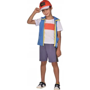 Karnevalový kostým Kostým Kostým Pokémon Ash Ketchum v licenci 8-10 let 128-140 cm