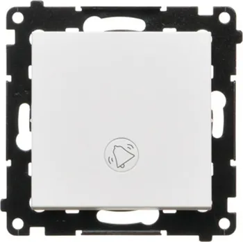 vypínač Tlačítko zapínací, s piktogramem “zvonek”, s orientačním LED podsvětlením, řazení, Simon 55 TD1L.01/111, bílá