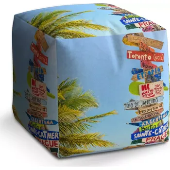 Taburet Sablio Taburet Cube Ukazatele měst: 40x40x40 cm