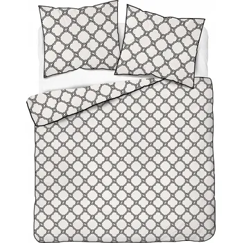 Povlečení Elegantní povlečení z perkálu s lemováním 160x200 PERKÁL bílo-černé 5589B