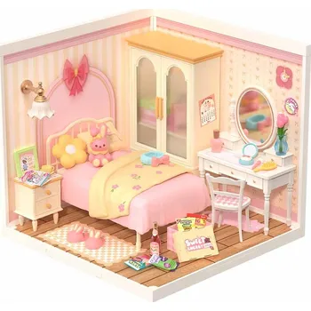 3D puzzle ROBOTIME Rolife DIY House: Ložnice s LED osvětlením 105 dílků