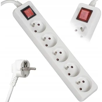 Prodlužovací kabel Prodlužovací Kabel přívod s lištou Libox 5 m, 5 ks, bílý