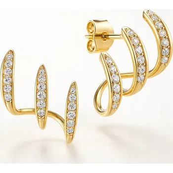 Náušnice NÁUŠNICE POZLACENÉ NÁUŠNICE PITKY SPIRÁLY STŘÍBRO STŘÍBRO 925