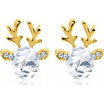 Náušnice ZLATÉ VÁNOČNÍ NÁUŠNICE PRO DÍVKU STŘÍBRO