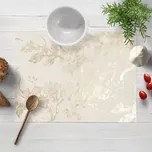 Sametové prostírání na stůl Isabela Flower IBL-022 Zlaté květy na smetanovém 30x40 cm