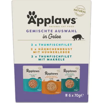 Krmivo pro kočku 12x70g Applaws Pouch Multipack - míchané balení s tuňákem a kuřecím (3 druhy)