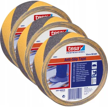 Lepicí páska TESA Protiskluzová páska na schody, žluto-černá, 15 m x 50 mm x3
