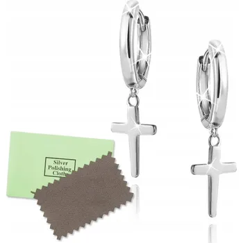 Náušnice STŘÍBRNÉ NÁUŠNICE VISACÍ KŘÍŽKY PRO ŽENY