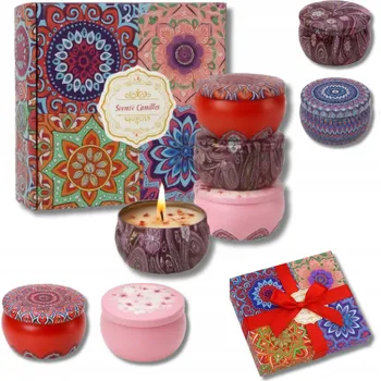 Svíčka Vánoční vonné svíčky ze sójového vosku, sada 4 ks Pachnące Świece W Puszce