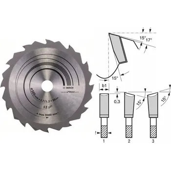 Pilový kotouč Pilový kotouč s vidiovými zuby BOSCH 165x20mm 12 zubů