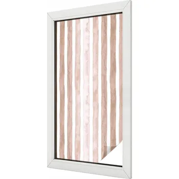 Okenní dekorace Samolepicí Fólie na Okno Mléčná Dekorativní Vitrážová s Hnědými Pruhy 50x100 cm