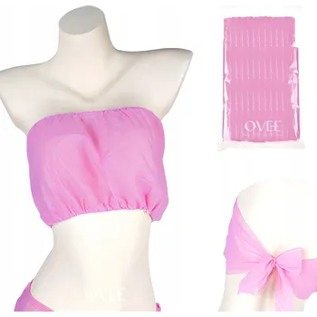 Dámské spodní prádlo 50 kusů PODPRSENKA jednorázová pooperační/kosmetická Růžová na zavazování
