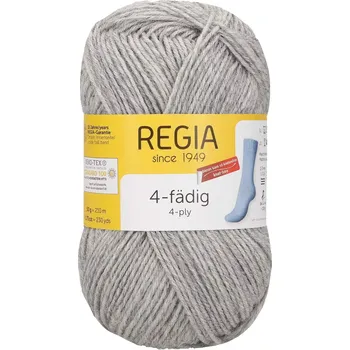 Příze Regia 4-Ply Uni 1991 Sv. šedý melír 210m/50g (Ponožková příze Regia Uni 4-Ply 1991 Hellgrau Meliert)
