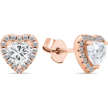 Náušnice Brilio Silver Romantické bronzové náušnice se zirkony Srdíčka EA574R + 2 měsíce na vrácení zboží