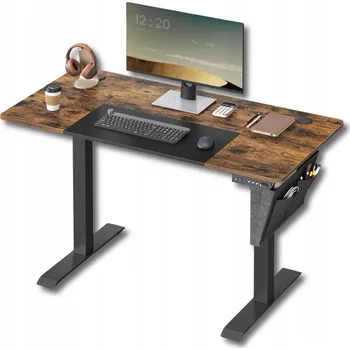 Psací stůl Obdélníkový psací stůl Songmics 120 x 60 x 120 cm černý, odstíny hnědé