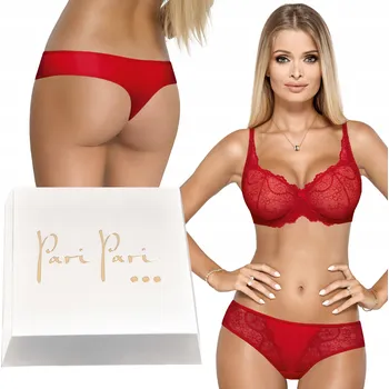 Podprsenka Paripari červená souprava spodního prádla velikost 75D