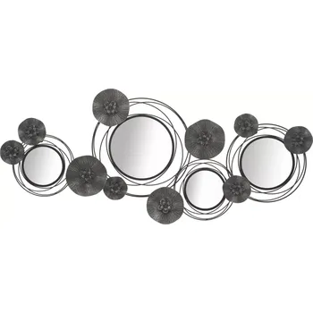 Zrcadlo Nástěnné kovové zrcadlo Mirri 117 cm šedo-černé