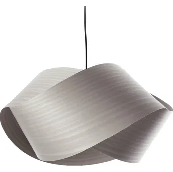 LZF LamPS Závěsné světlo LZF Nut, šedá/niklová barva, délka 42 cm, dřevo - Ø baldachýn 8 cm šedá, nikl 1 x 12 W - Doprava zdarma