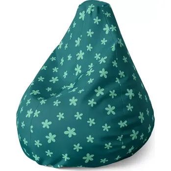 Sedací pytel Sablio Sedací vak Pear Zelené hvězdy - 140 x 100 x 25 cm