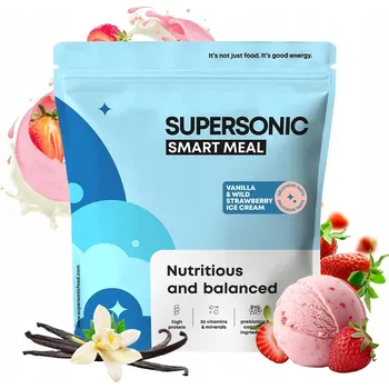 Speciální výživa Supersonic Food Powder SMART MEAL s příchutí vanilkovo-jahodové zmrzliny 1300 g