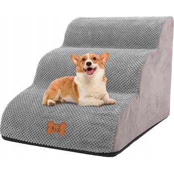 Úložný box SCHŮDKY PRO PSA A KOČKU 3 STUPNĚ PĚNOVÉ PROTISKLUZOVÉ PŘENOSNÉ 40CM