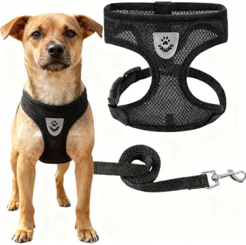 Postroj pro psa Postroj pro psa a kočku s odrazkou, nastavitelný, prodyšný, pohodlný M