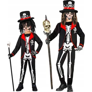 Karnevalový kostým Halloweenský Kostým Kostlivec voodoo kněze 140